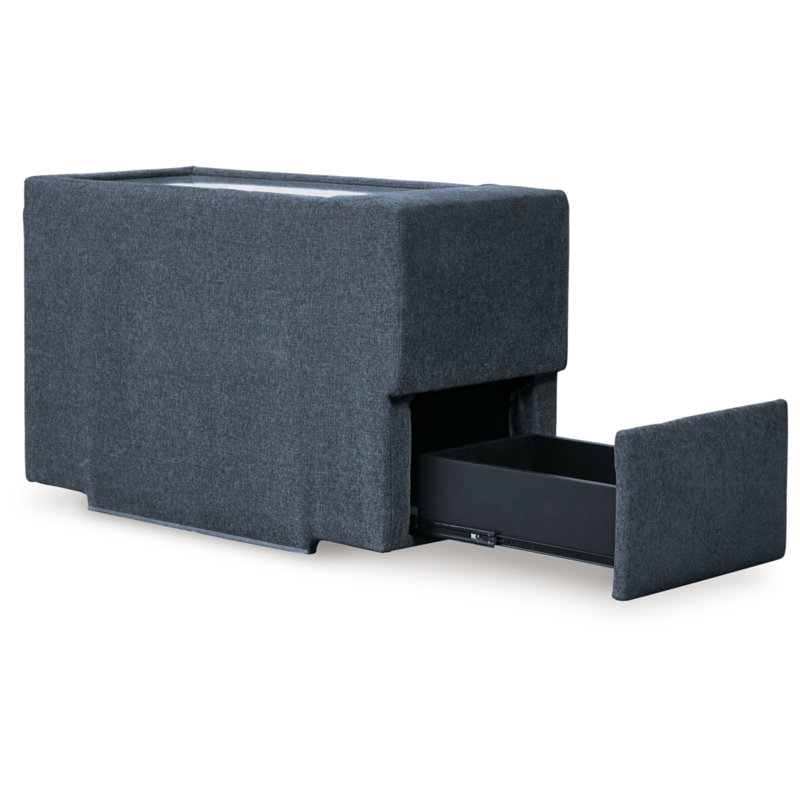 Canapé modulaire 4 pièces avec console de rangement Chobanyan, Polyester bleu