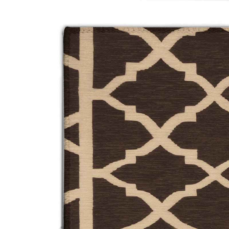 Tapis noir intérieur et extérieur Trellis, Rectangle 4pi x 6 pi