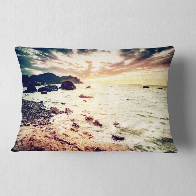Coussin lombaire seascape avec une vue paysages, Rectangle 12" x 20"