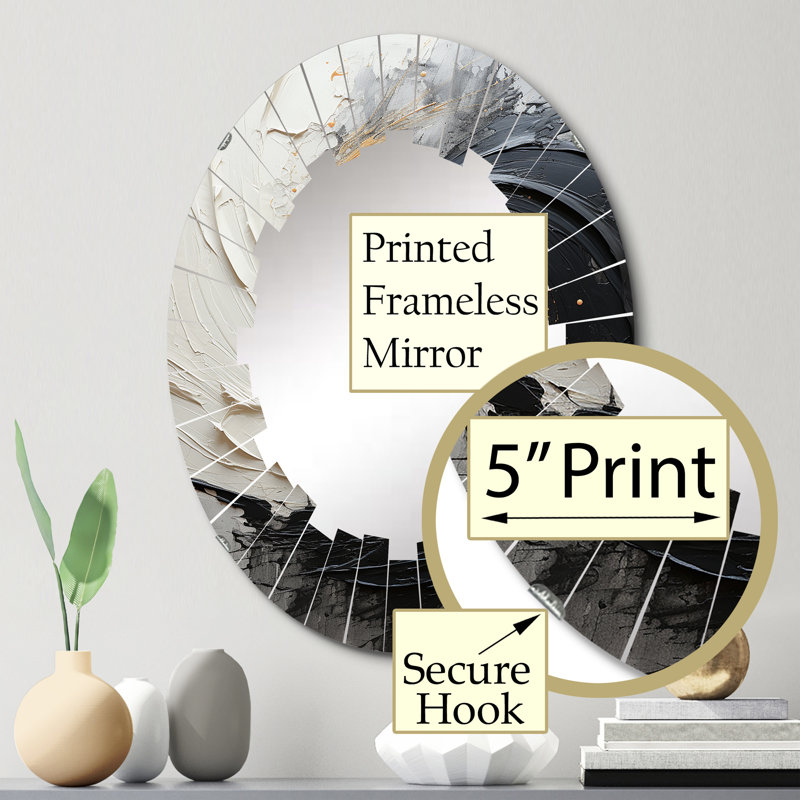 Weida - Miroir mural moderne ovale, 30 po x 20 po