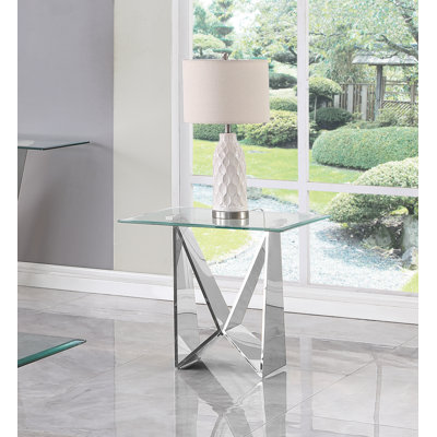 Enso Glass Top End Table