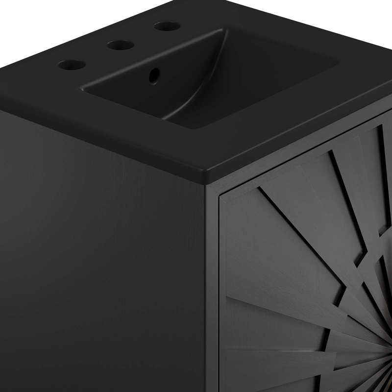 Awaken Black and Gold 18" Bathroom Vanity with Ceramic Sink