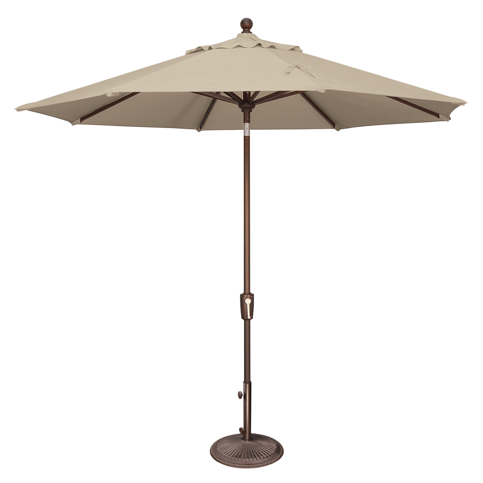 Canela 9' Market Umbrella, Bronze, Antique Beige Sunbrella® Canvas