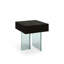 Table de bout carrée 22 "en bois et verre transparent noir et transparent