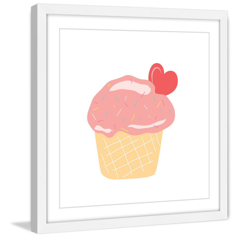 « petits gâteaux cœur » par diana alcala, reproduction d’art encadrée, H 12 po x l 12 po x P 1,5 po
