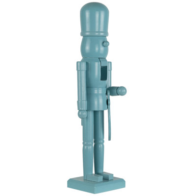 Figurine de Noël soldat casse-noisette avec épée - 15 po - bleu ciel