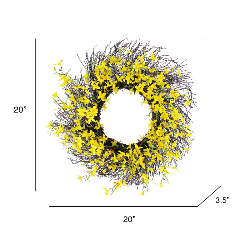 Couronne de forsthia artificielle 20 po