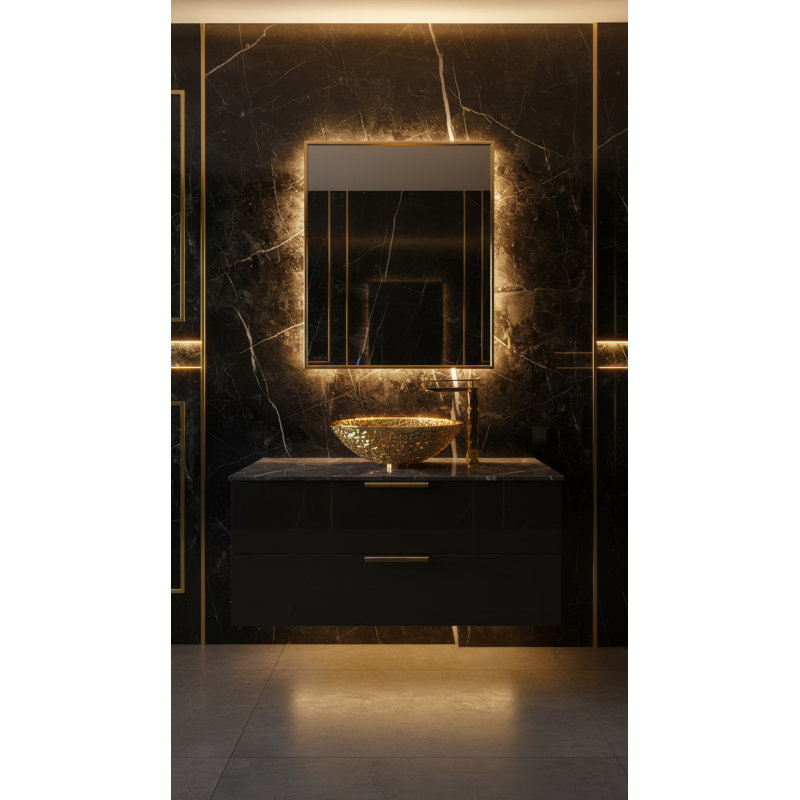 Diamante 20.8'' L Bathroom Sink, Platinum