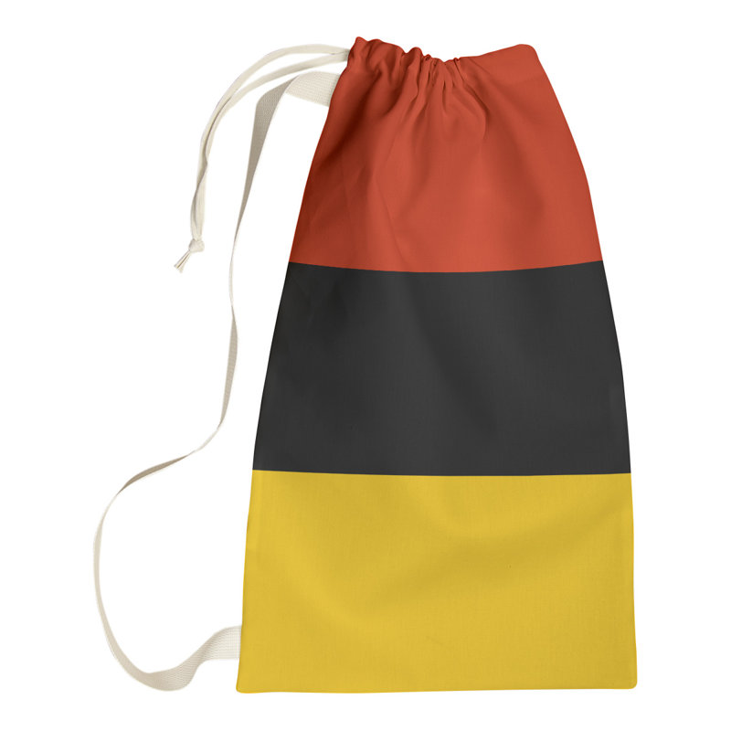 Fabric Laundry Bag with Handles, 36" H x 28" W x 1.5" D, Chilli Red/Black/Yellow