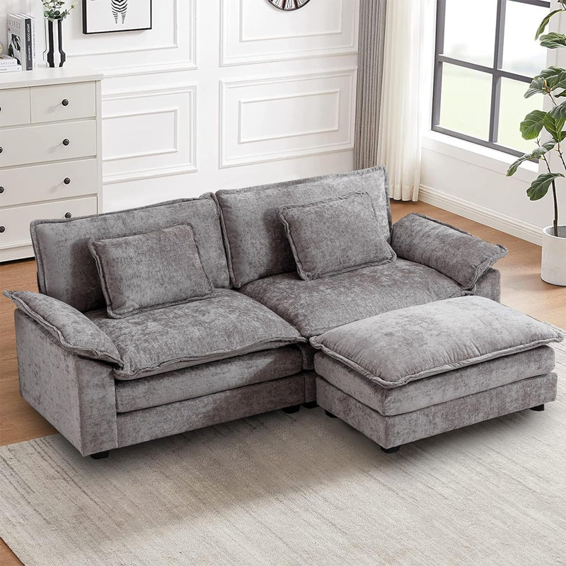 Pavkovic 85.8'' Upholstered Sofa, Gray Chenille