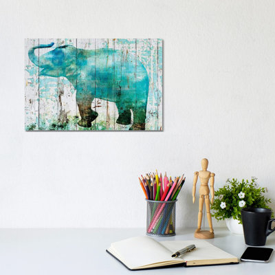 Blue Elephant by Irena Orlov - 1 Piece Wrapped Canvas Wall Art