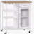 Rolling Kitchen Cart with 4-bottle Wine Rack-1412006485