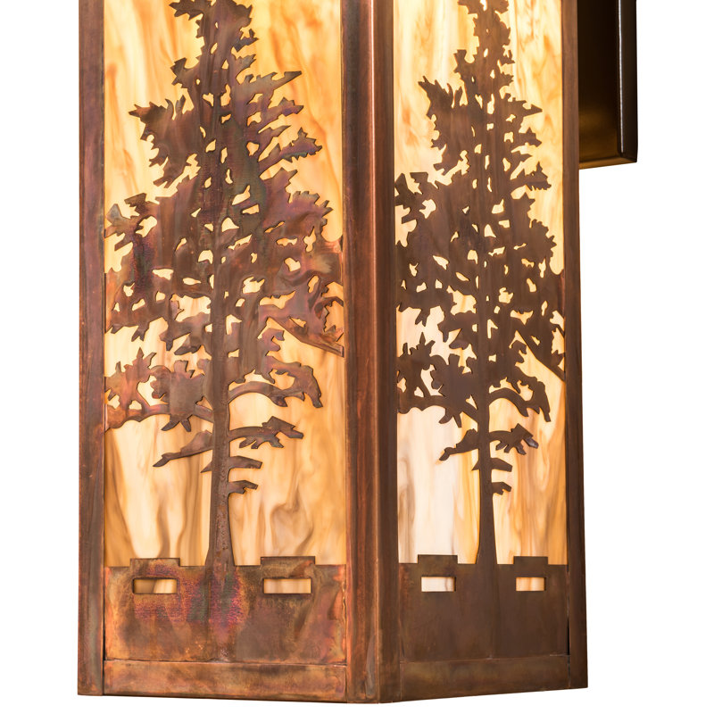 Rustic Lodge Flush Mounted Sconce, 28.5" H x 10" W x 12.5" D