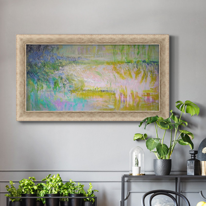 " Etude ", Gray Closed Corner Framed, 21" H x 37" W x 1.25" D