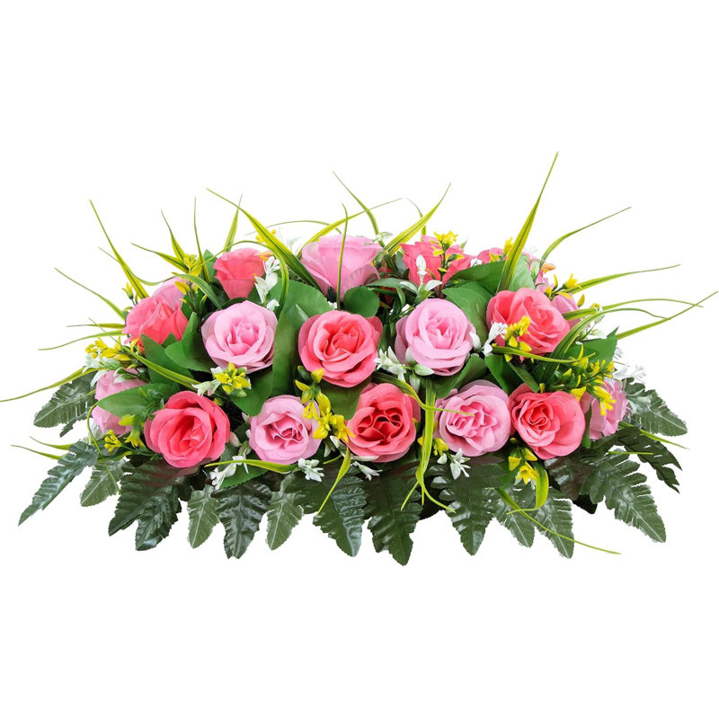 Selle de fleur de pierre tombale artificielle rose 