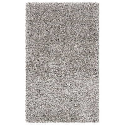 Tapis argenté à poils longs Assiya
