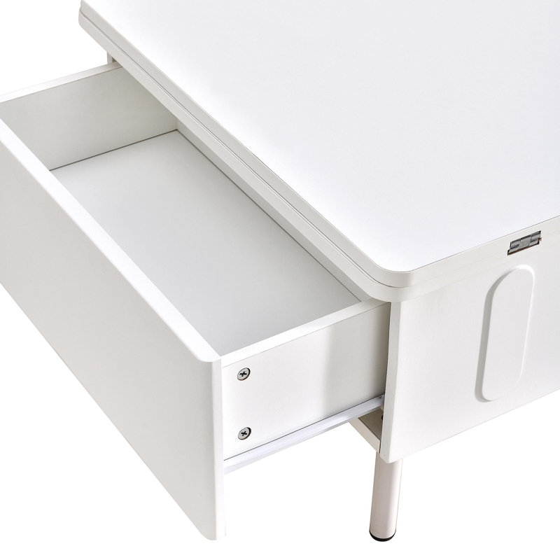 Table basse avec tiroirs VIBE HAUS avec tiroirs, table centrale moderne avec plateau pliable, table basse réglable multifonctionnelle avec compartiment de rangement dissimulé