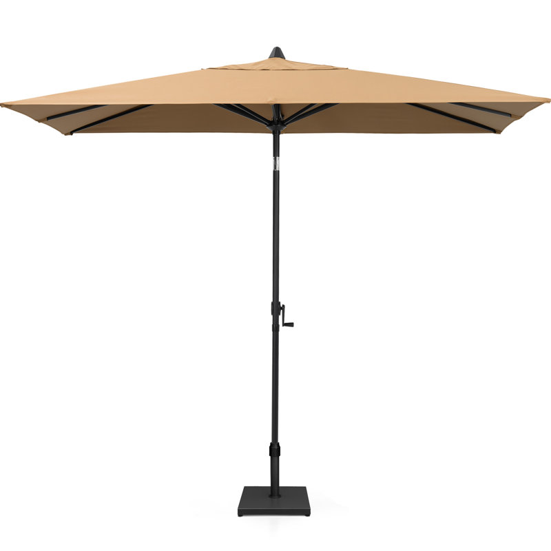 Parasol de marché rectangulaire 60 po x 106 po avec base lestée, Tanné