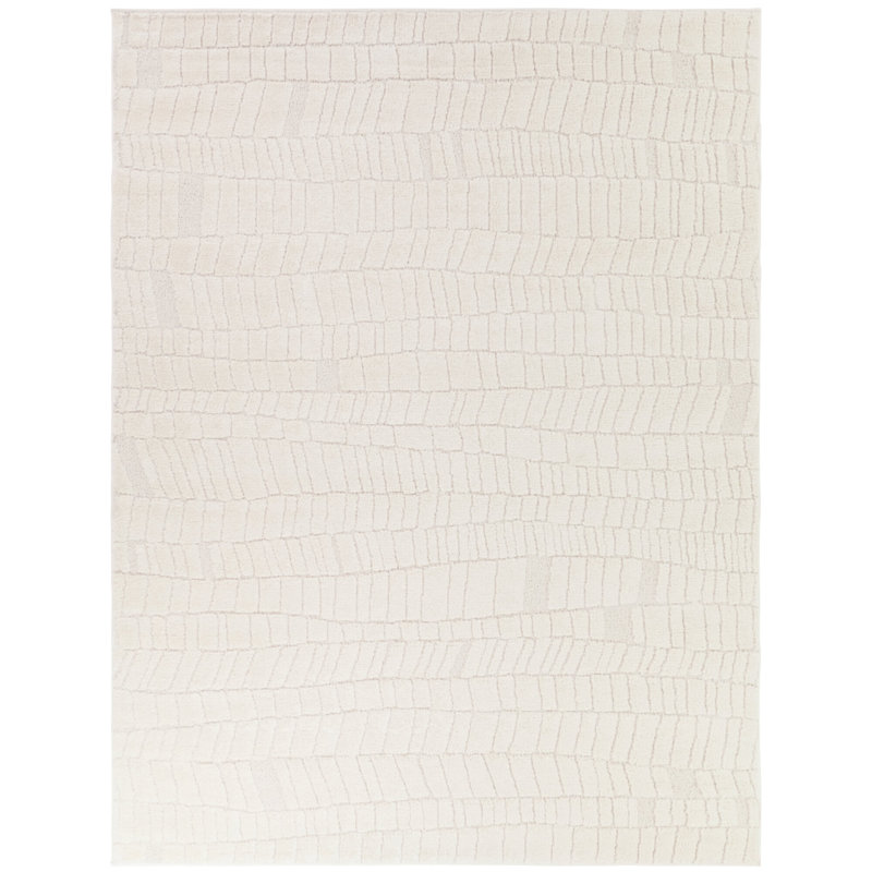 Sabatier Cream Organic Modern Area Rug, Rectangle 5'3" x 7'