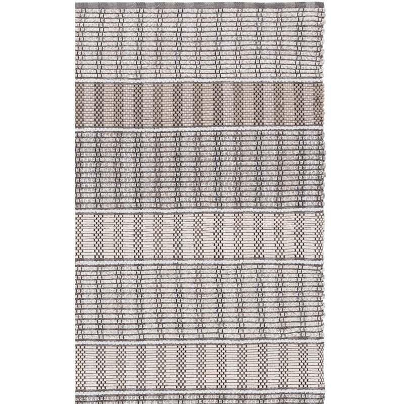Braided 764 Hand Woven Cotton Pile Geometric Rug, Rectangle 6' x 9'