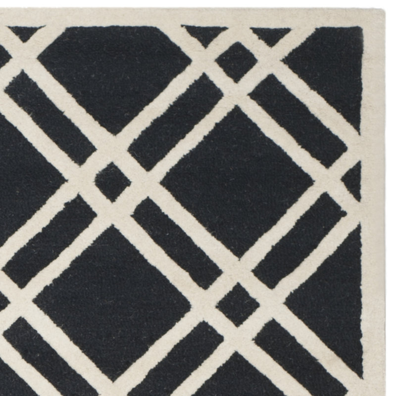 Deedgra Hand Tufted Wool Geometric Rug, Rectangle 2'6" x 4'
