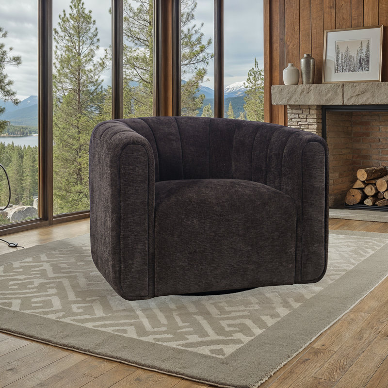 Fauteuil d'appoint rembourré Grande Modern, Brun