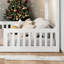 Simple Sturdy Bunk Bed with Ladder and Guardrails-183997053