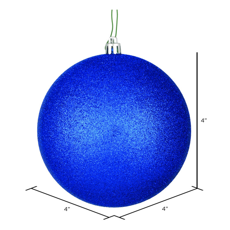 Ornement boule 4 po, Paillettes bleu nuit