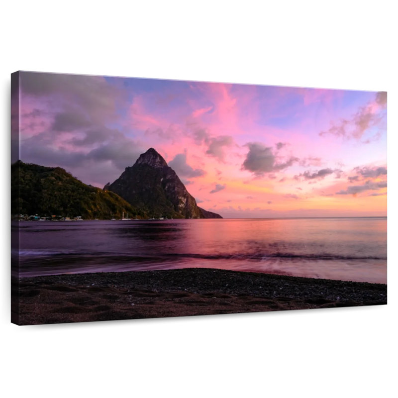 Soufrière mauve Gillard coucher de soleil, H 8 po x l 12 po