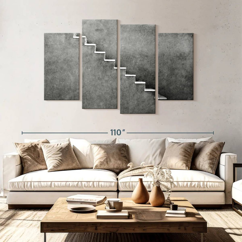 Escaliers en béton Lilie Grey, H 54 po x l 84 po