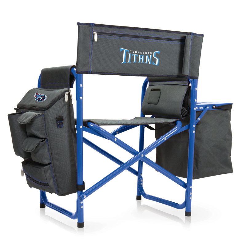 Folding Camping Chair with Cushions, Blue