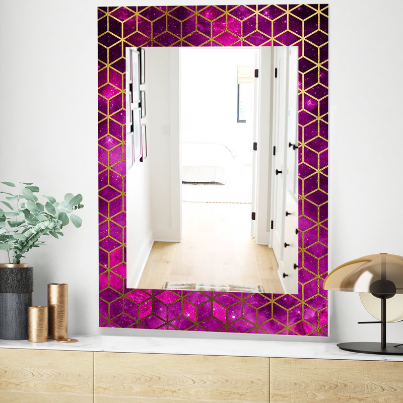 Mirror, 39.4" H x 29.5" W, Purple/Gold
