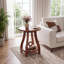 Ensemble de 2 tables d'appoint rondes en bois massif, de petites tables rondes pour le salon ou la chambre.