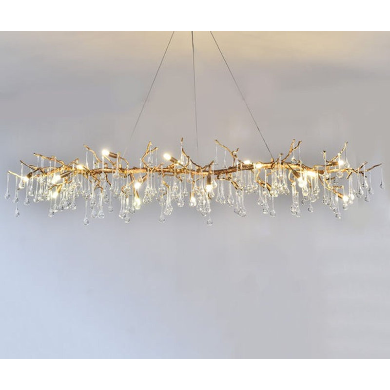 Lustre linéaire Breakers, H 26 po x l 49 po x P 22 po, Argent