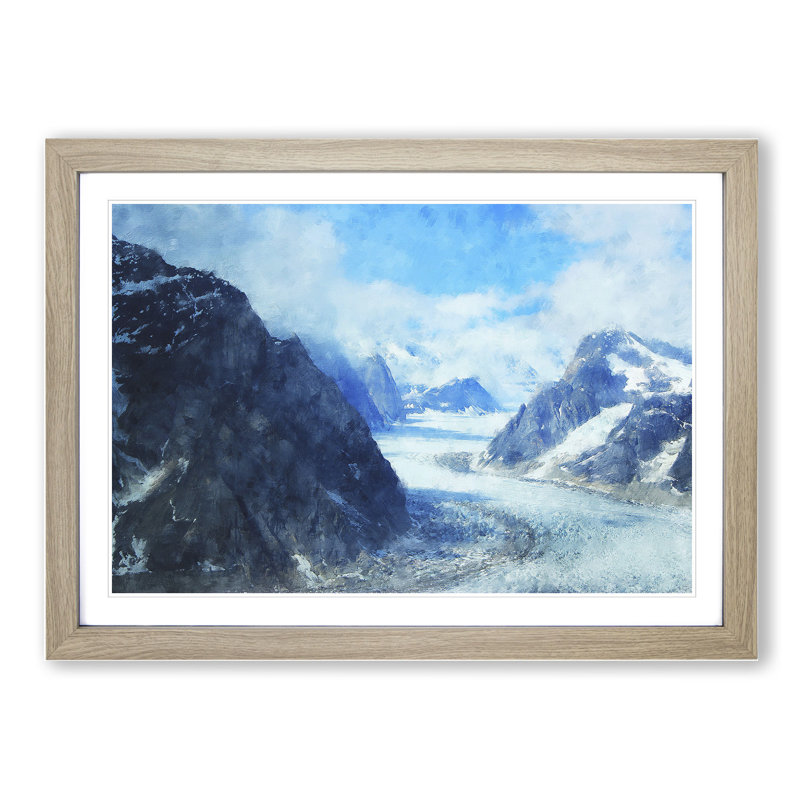 Mountain View Vol.3 - Picture Frame Painting, 27cm H x 36cm W x 2cm D, Oak Framed