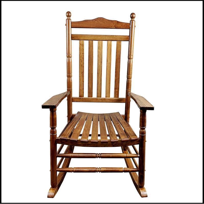 Chaise berçante d'extérieur en bois massif Caycee