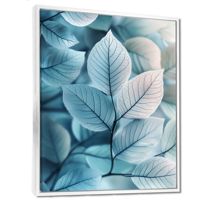 Gradient, feuilles, minimalisme, photo I - feuilles, art sur toile, H 20 po x l 12 po, Reproduction avec cadre flottant