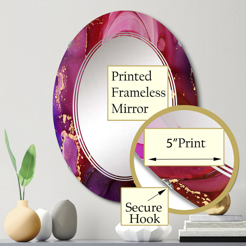 Miroir mural moderne et abstrait brun, 30 po x 20 po