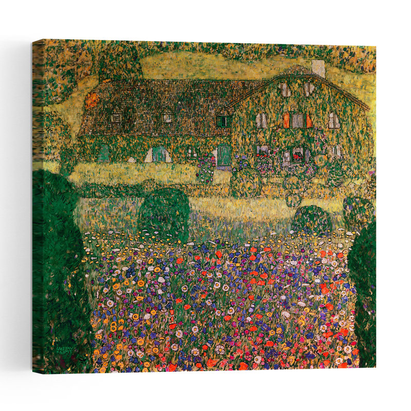 Maison de campagne près de l'Attersee, vers 1914. Estampe d'art mural abstraite représentant une architecture contemporaine.