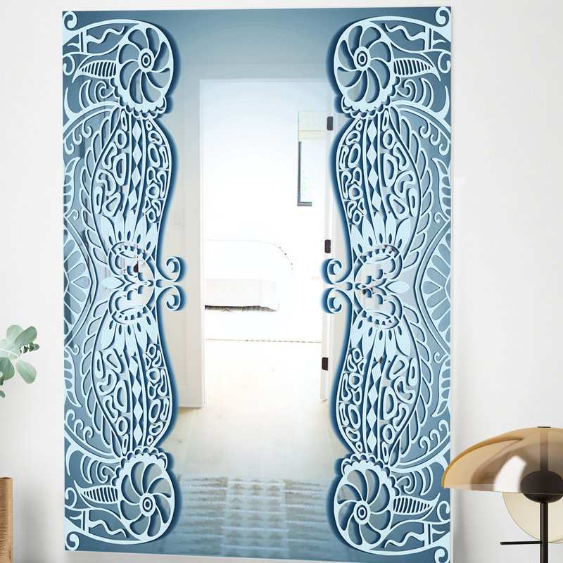 Miroir mural Mid-Century bleu clair - Regardez-moi, H 39,4 po x l 29,5 po