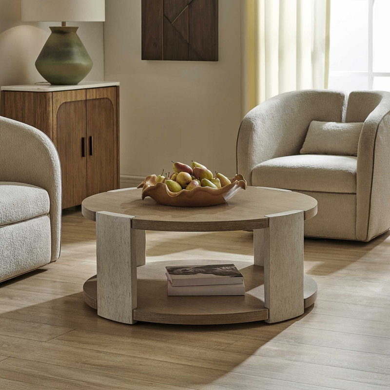 Uttermost Maulet Round Oak Coffee Table