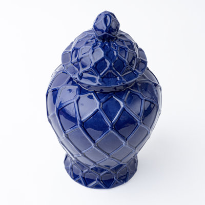 Navy Extra Large Textured Ginger Jar