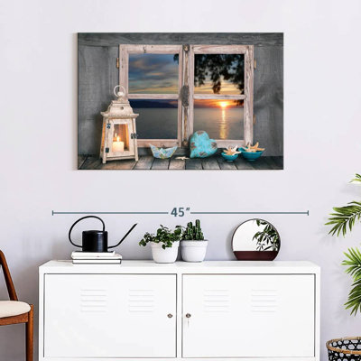Nautical Ocean Window Canvas Print