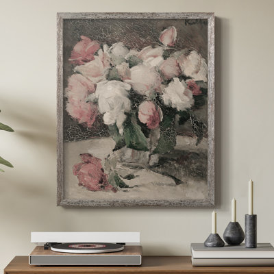 Reproduction florale vintage avec encadrement CCL XXXIV - bois massif