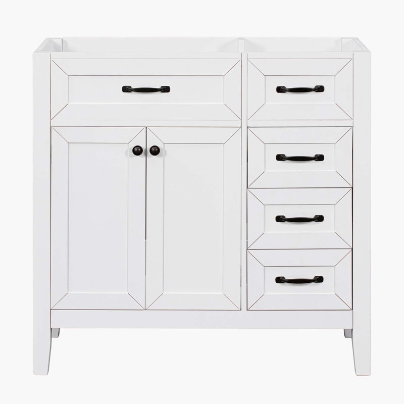Charming Bathroom Vanity with Drawers and Ample Storage Space, White