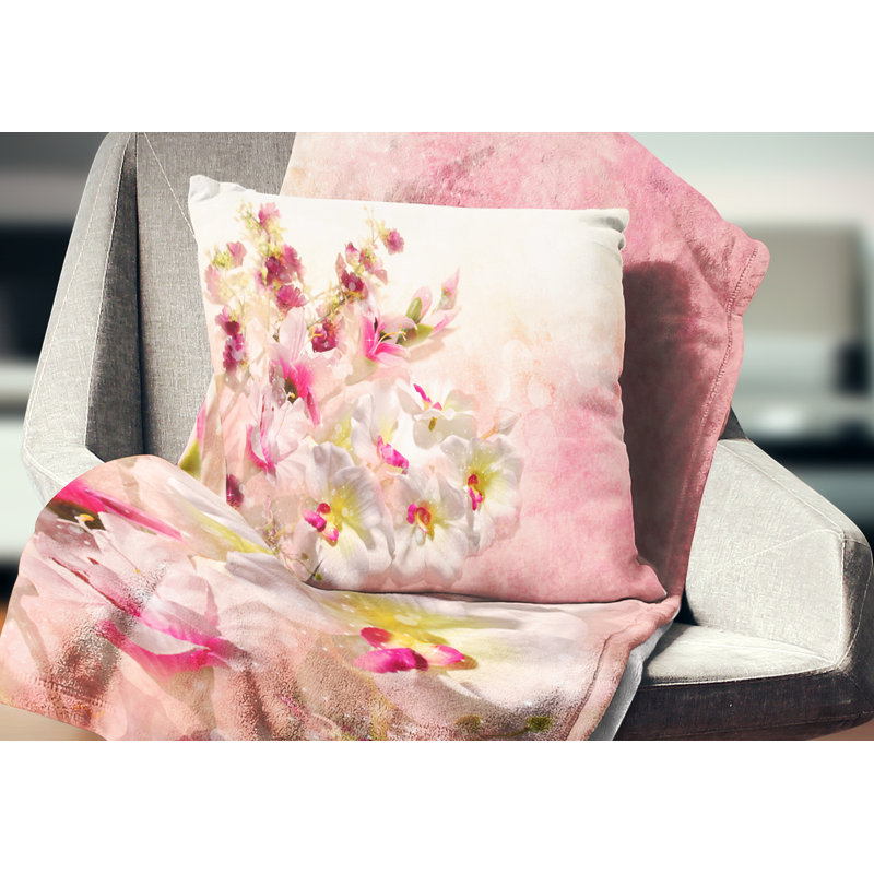 Coussin floral bouquet de fleurs, 18 po x 18 po, Coussin décoratif