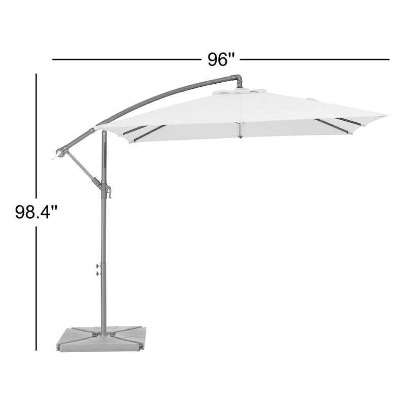 Parasol en porte-à-faux avec contrepoids 96 po x 96 po Beeram, Noir