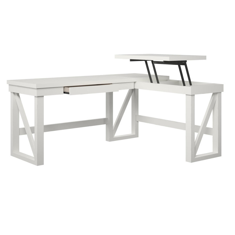 Hastings Adjustable L-Shaped Standing Desk, White