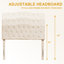 Tête de lit capitonnée et capitonnée, tête de lit en bois massif avec pieds en bois, tête de lit à hauteur réglable de 34 po à 43 po, tête de lit en tissu au design moderne, beige-590070119-590070116