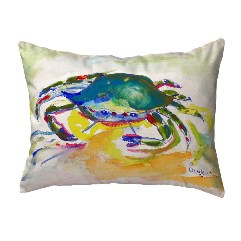 Crab Outdoor Reversible Throw Pillow